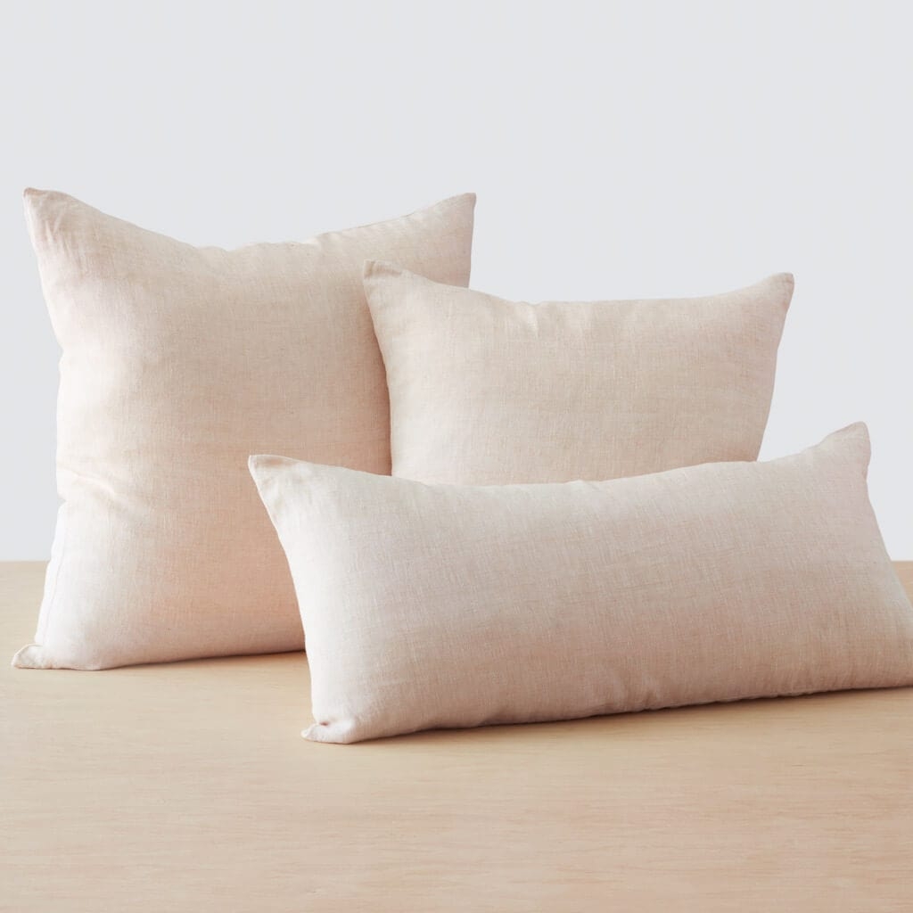 The Citizenry Prisha Linen Pillow | 14" x 30" | Rose - Image 0