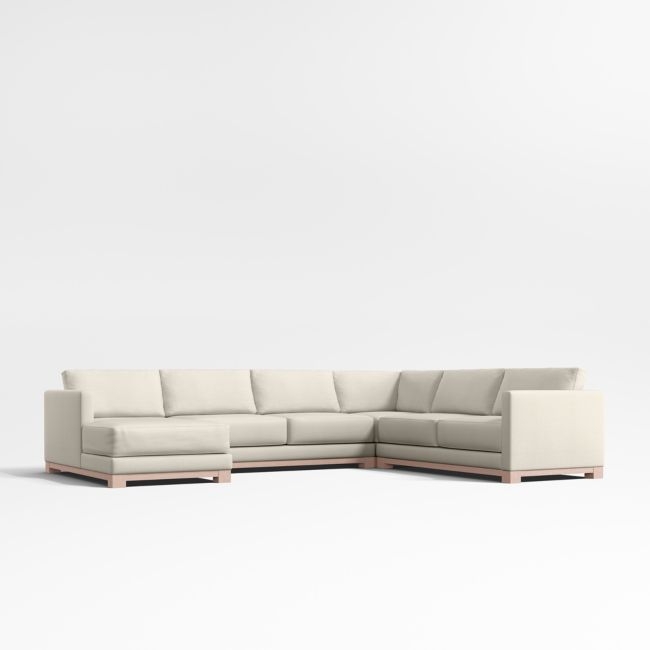 Gather Wood Base 4-Piece L-Shaped Sectional Sofa with Chaise Lounge - Image 0