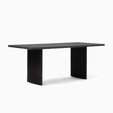 Campbell Plinth 74" Table, Black, Antq Bronze - Image 0