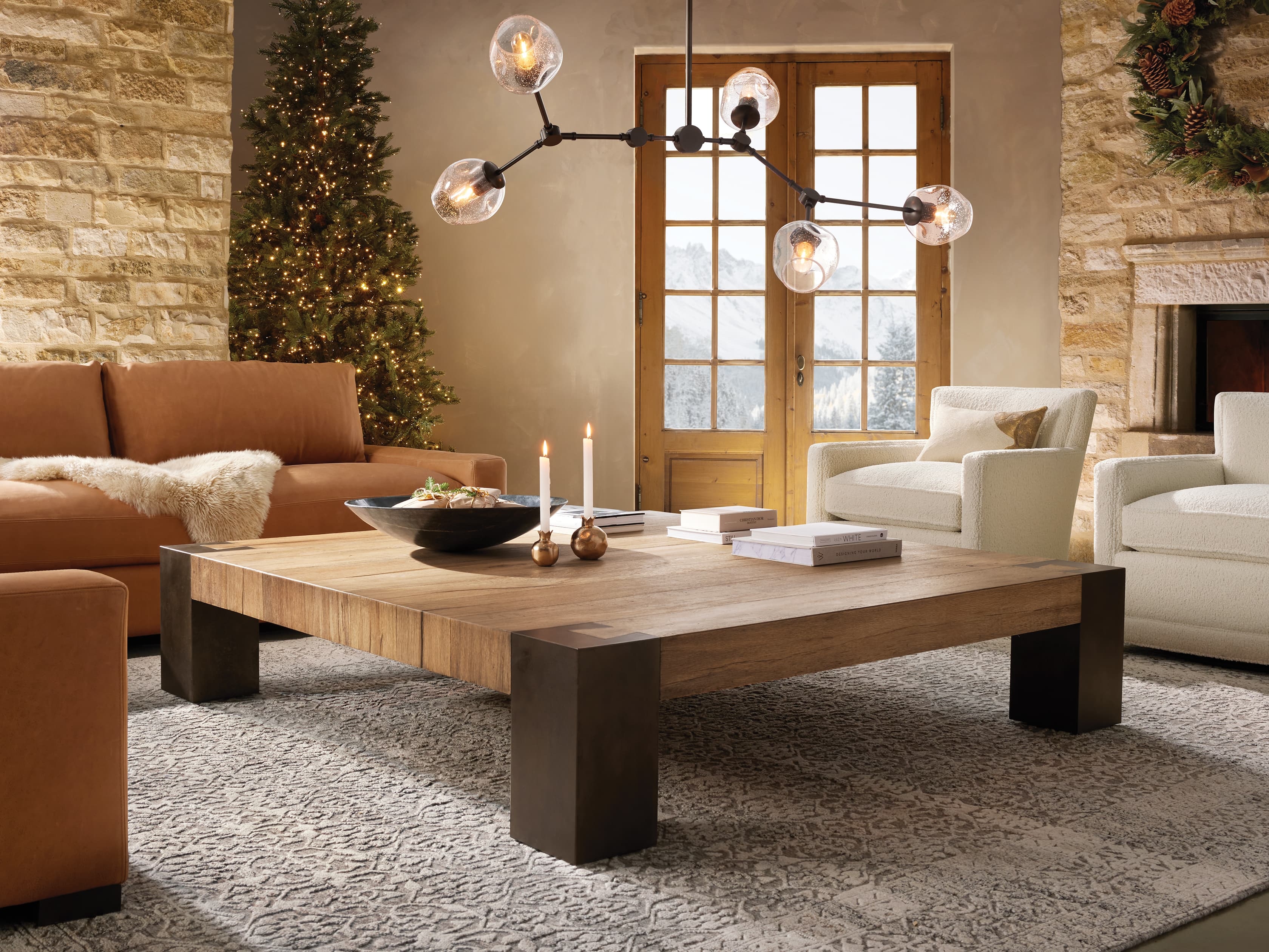 Telluride Square Coffee Table in Wood 71" Natural  Tostada  - Image 0