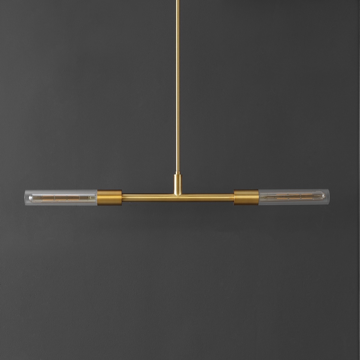 Vasei 2 Lt 34" Pendant - Brass / Clear - Safavieh - Image 3