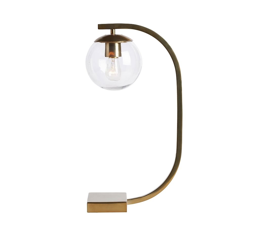 Lexington USB Task Table Lamp, Antique Brass - Image 0