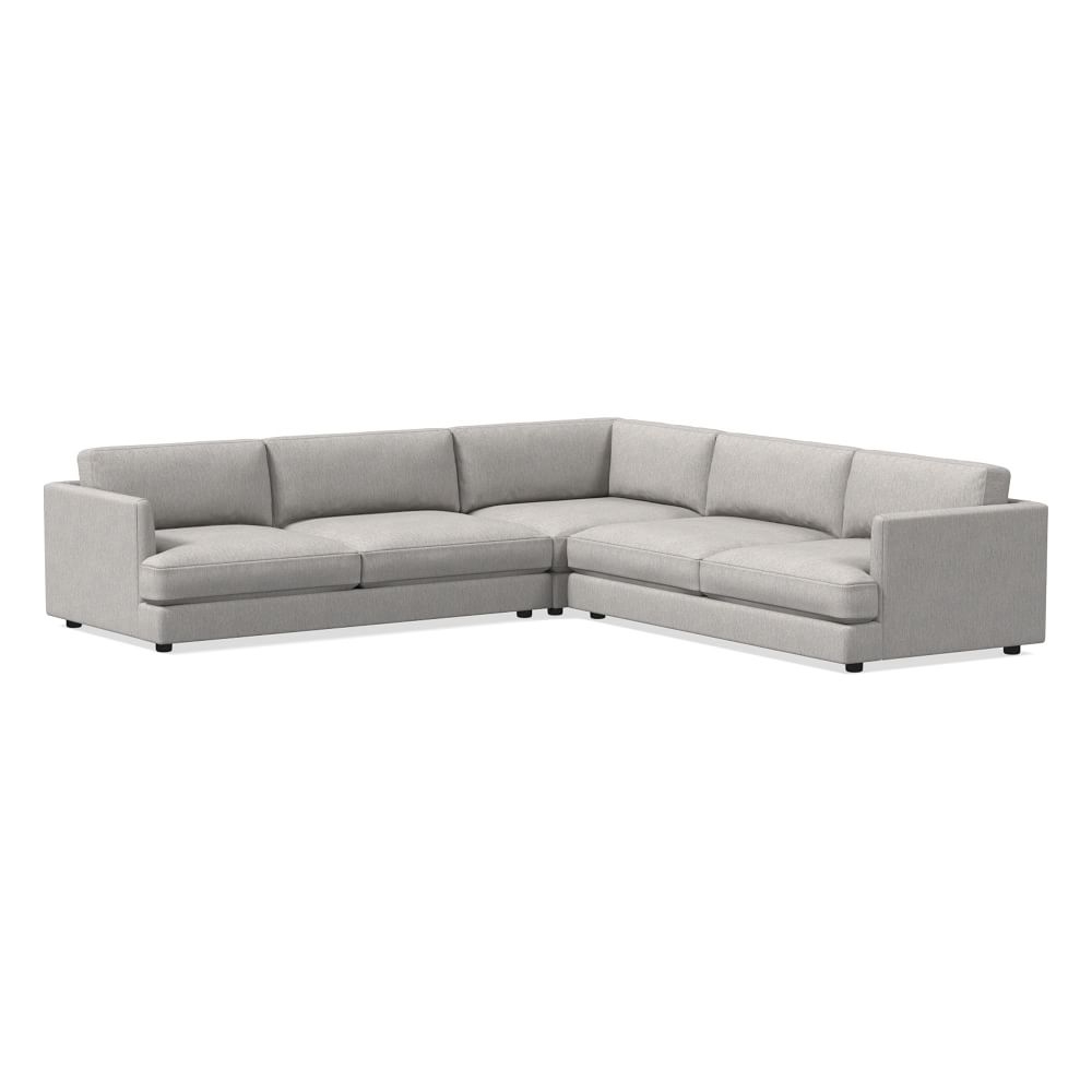 Haven 113" Multi Seat 3-Piece L-Shaped Sectional, Extra Deep Depth, Performance Coastal Linen, Storm Gray - Image 0
