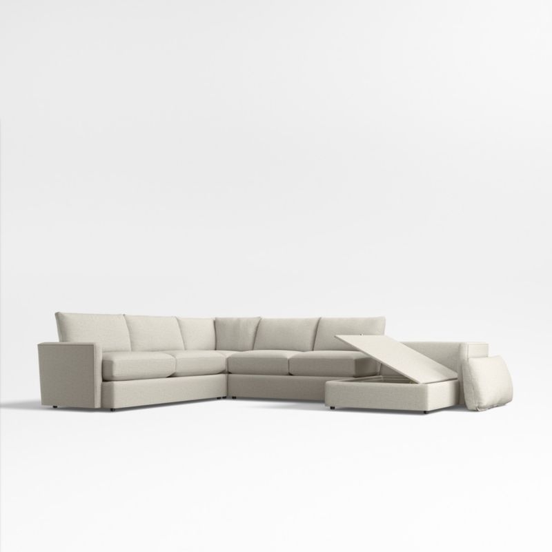 Lounge Classic 4-Piece L-Shaped Sectional Sofa with Storage Chaise - Image 4