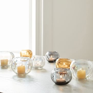 Puff Glass Votives, Set of 3, Small, Smoke - Image 3