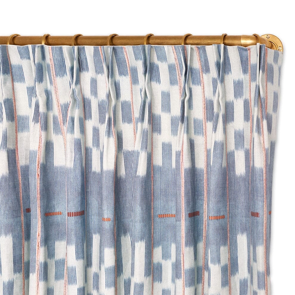 Chambray Lattice Baule French Pleat Curtain - Image 0