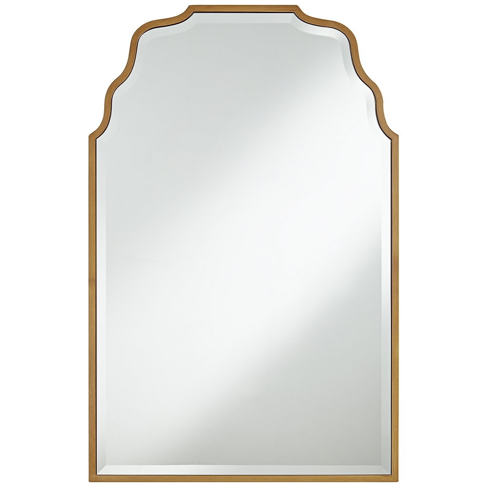 Tali Antique Gold 26" x 40" Waved Arch Top Wall Mirror - Style # 94E44 - Image 0