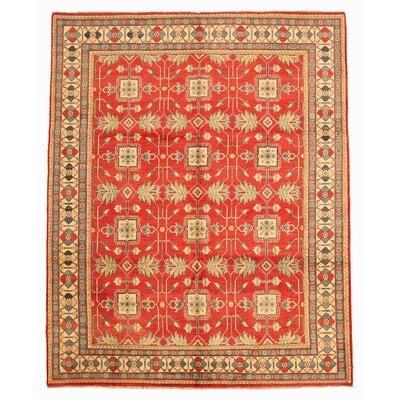One-of-a-Kind Hayly Hand-Knotted New Age 8'1" x 10'1" Wool Area Rug in Red - Image 0