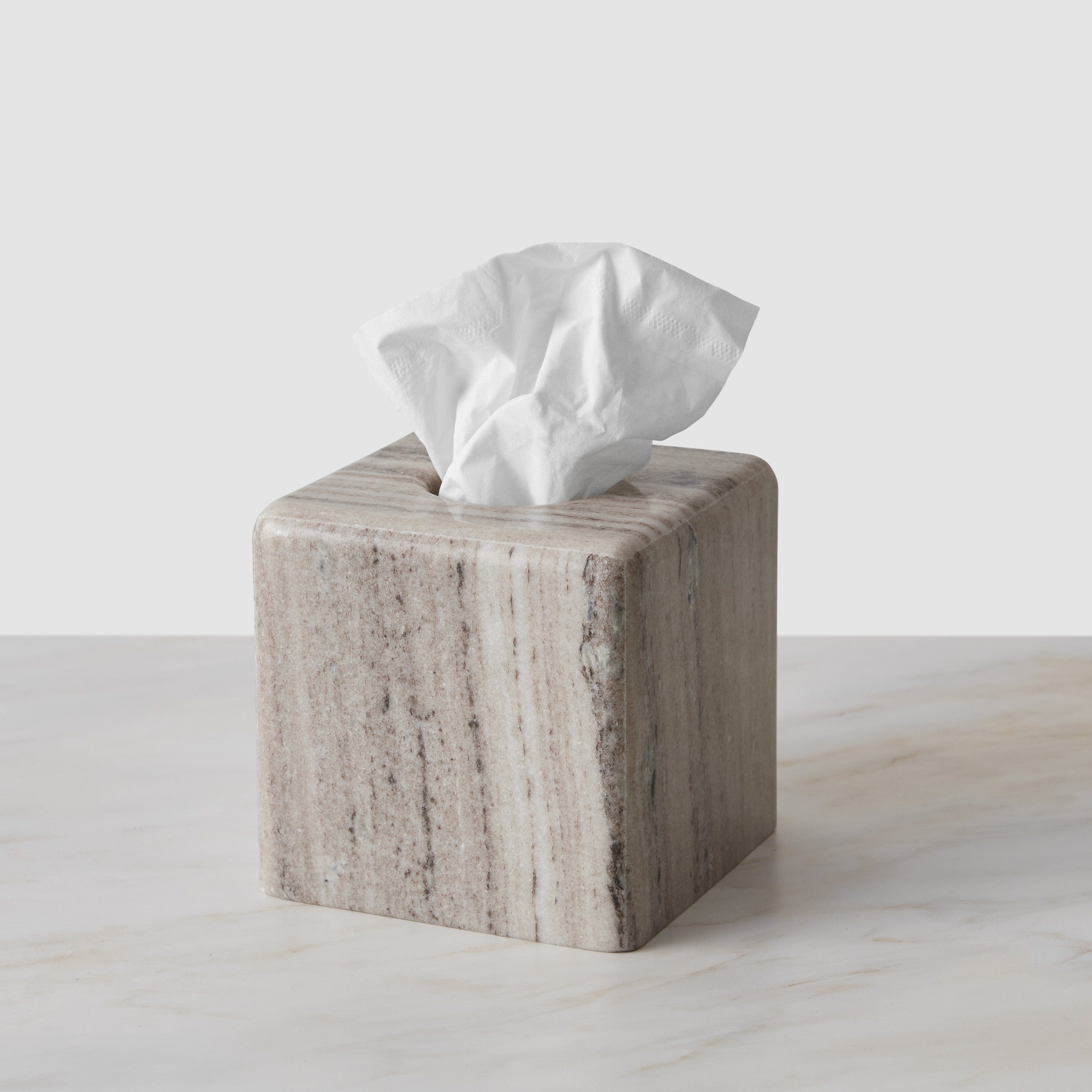 The Citizenry Riya Marble Tissue Box | Square | Natural - Image 0