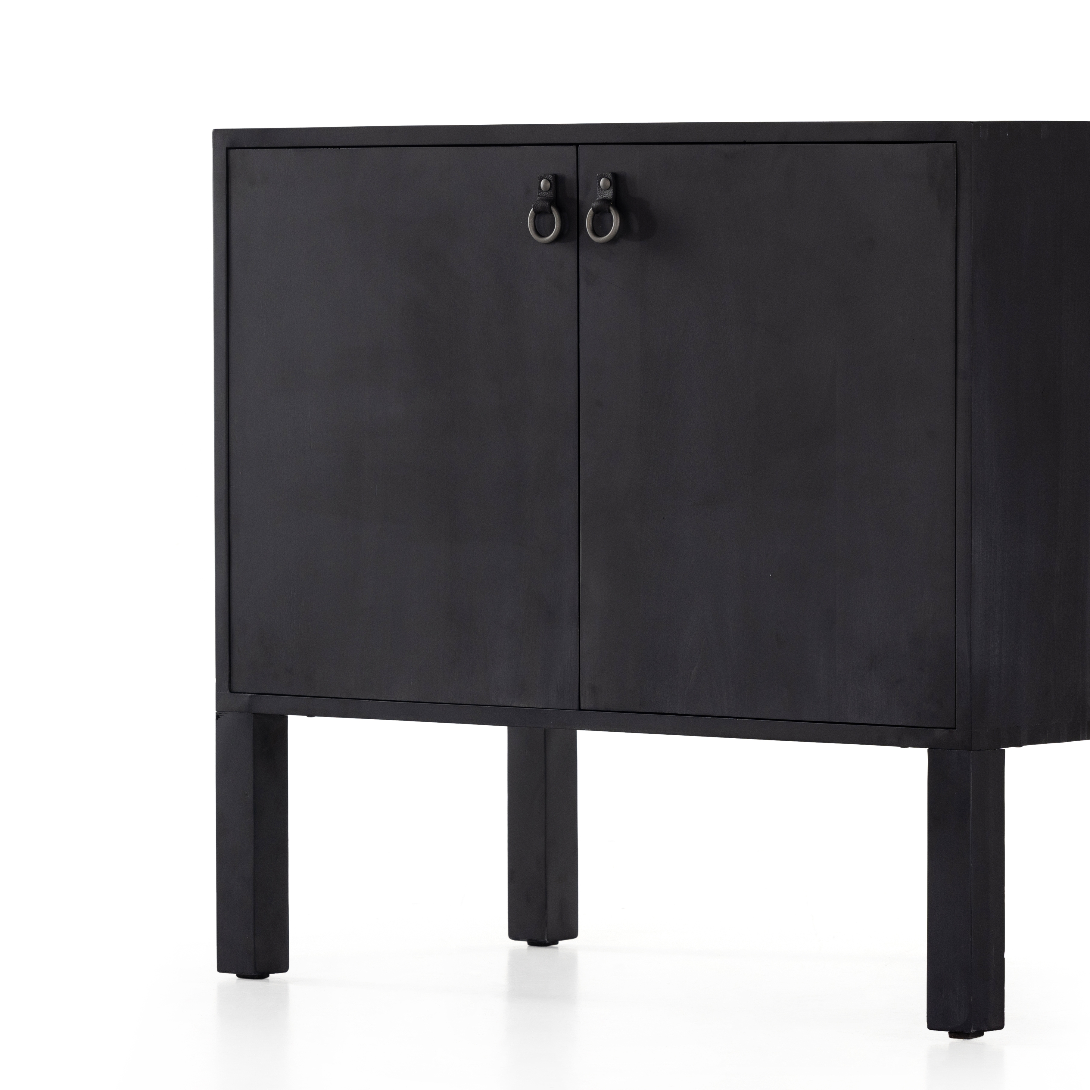 Isador Bar Cabinet - Black Wash Poplar - Image 9