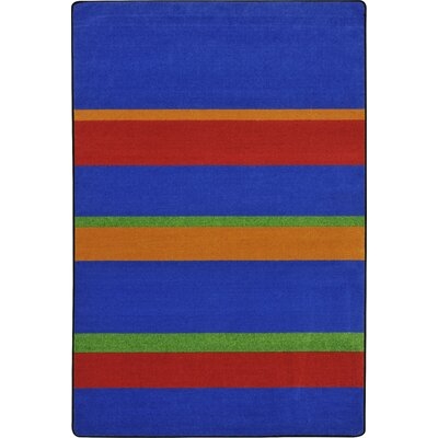 Straight and Narrow Blue Primary Kids Rug - Image 0