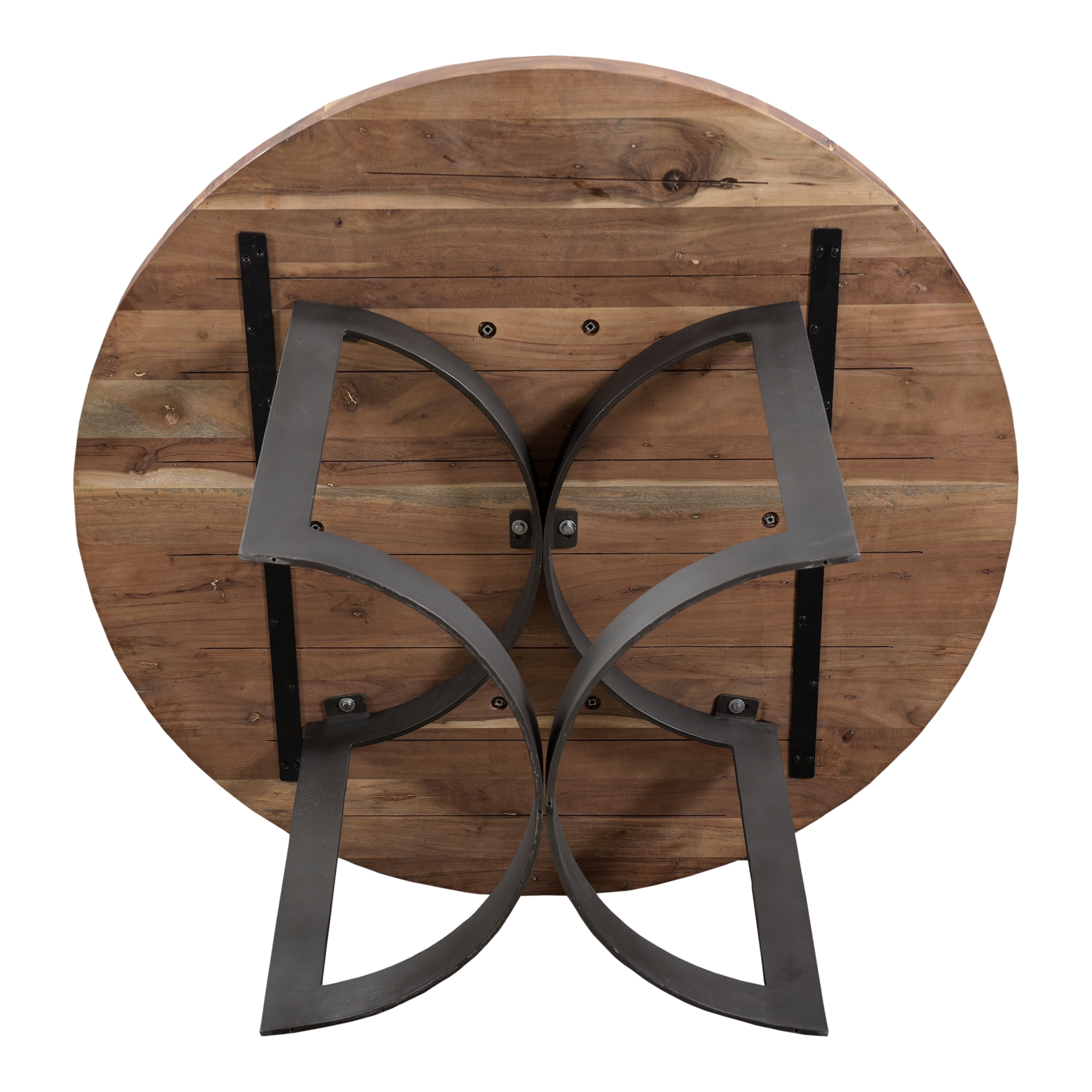 Bent Round Dining Table 54In Brown - Image 8