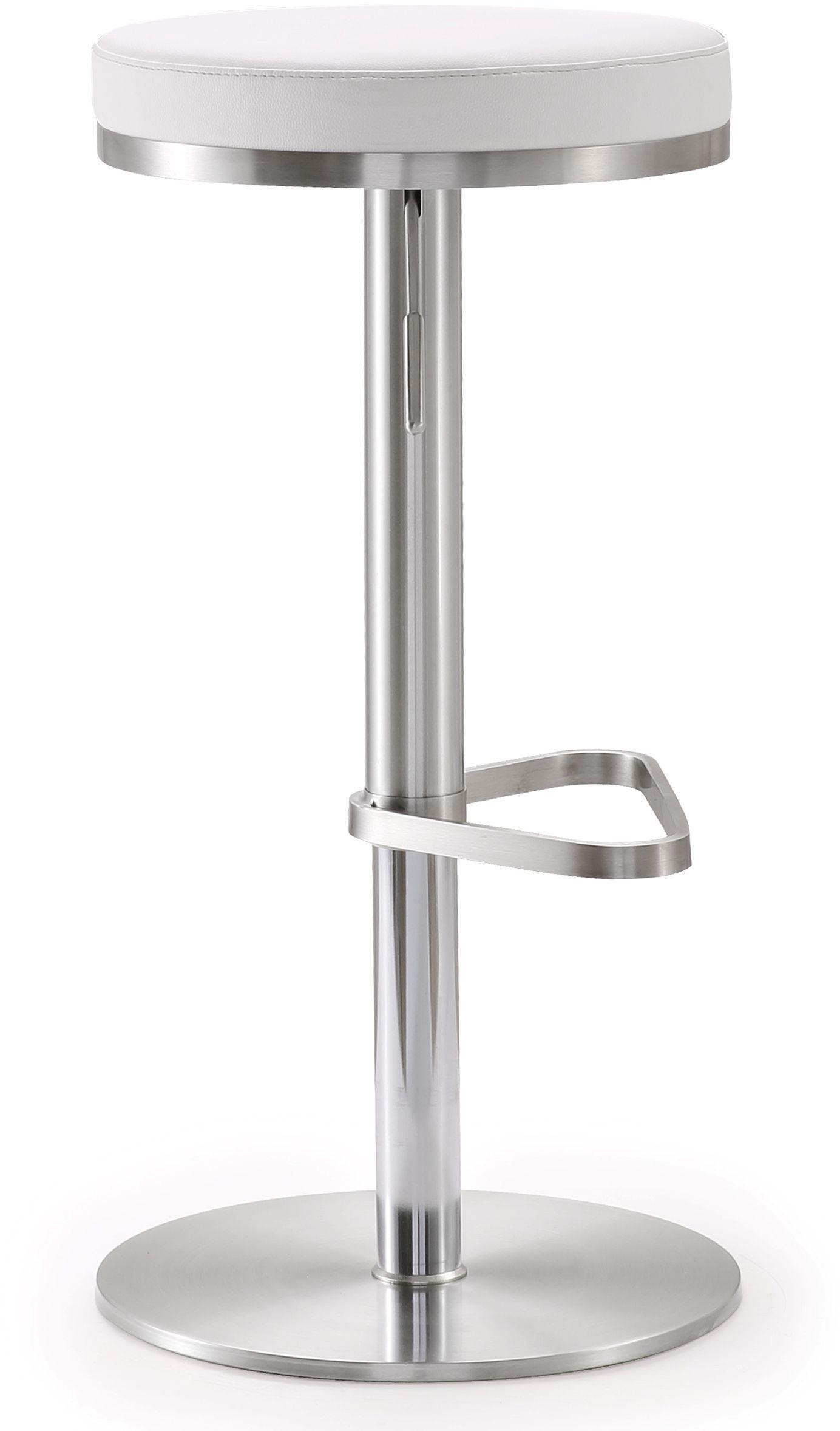 Fano White Stainless Steel Adjustable Barstool - Image 2