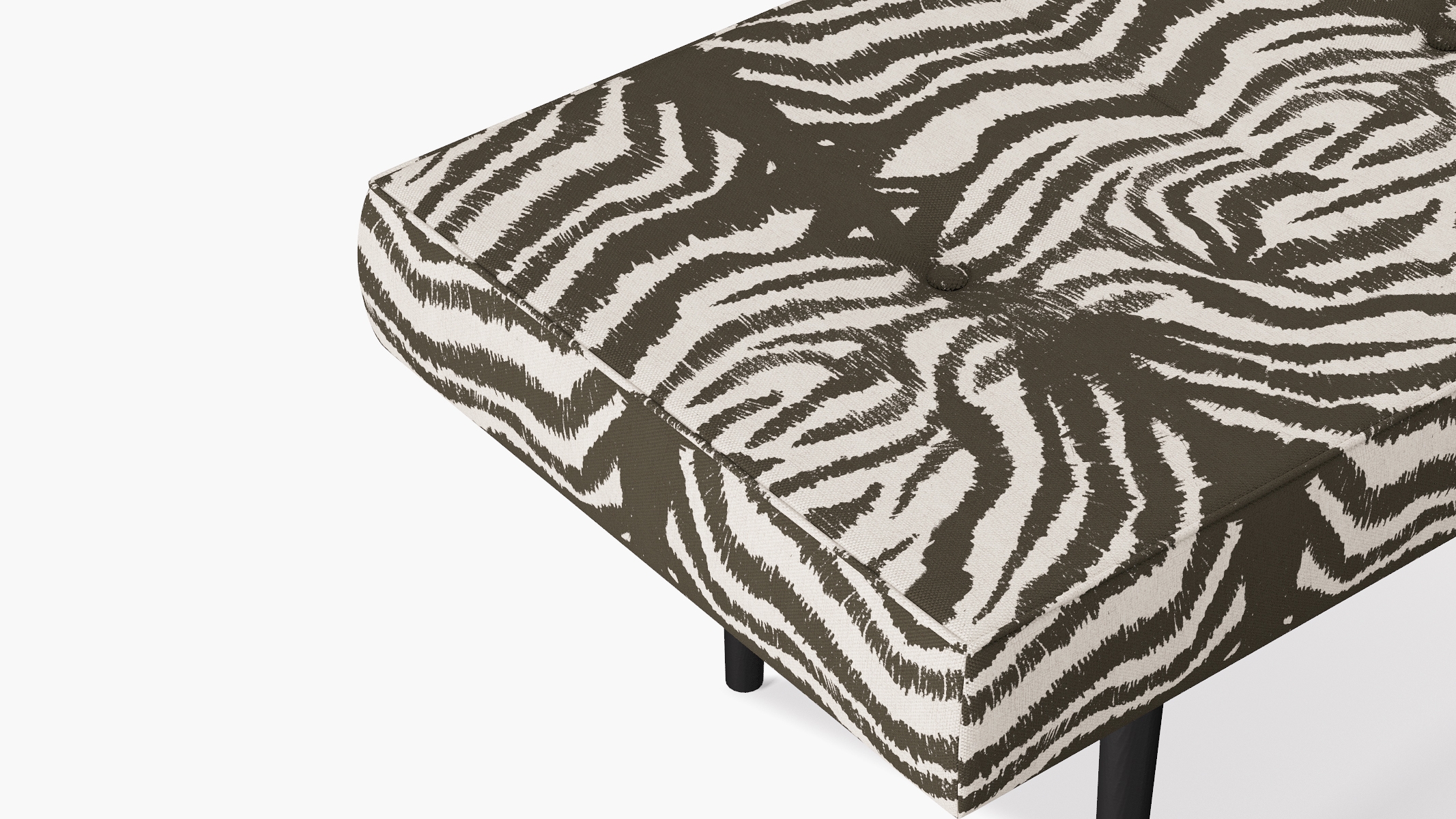 Mid-Century Bench, Zebra, Black - Image 3