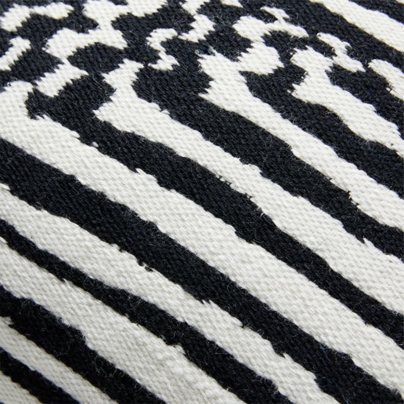 Tala Black and White Wool Throw Pillow Cover 23"x23" - Image 1