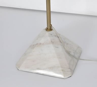 Joelle Marble Floor Lamp, Patina Brass &amp; White - Image 3