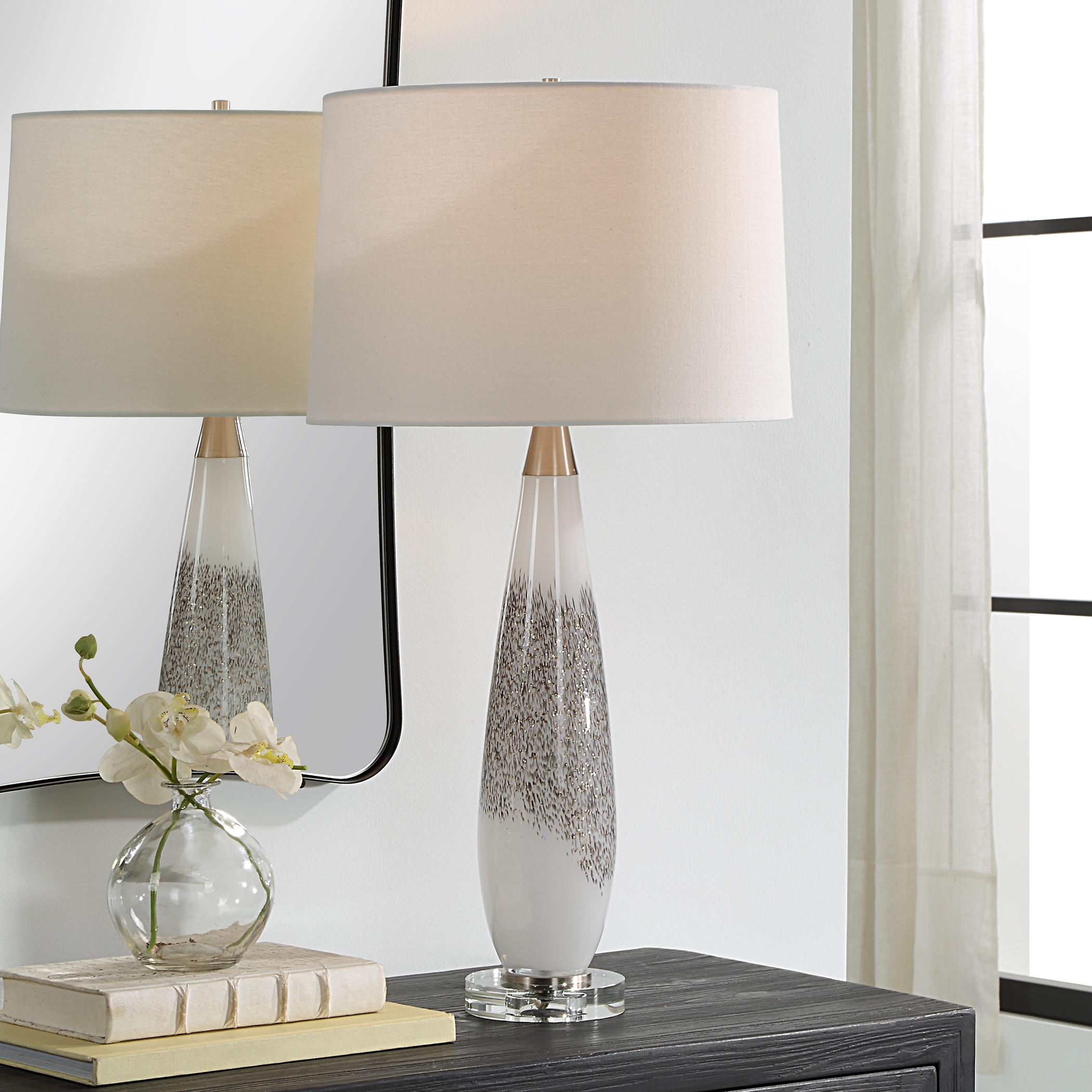 Quinn White & Silver Table Lamp - Image 1