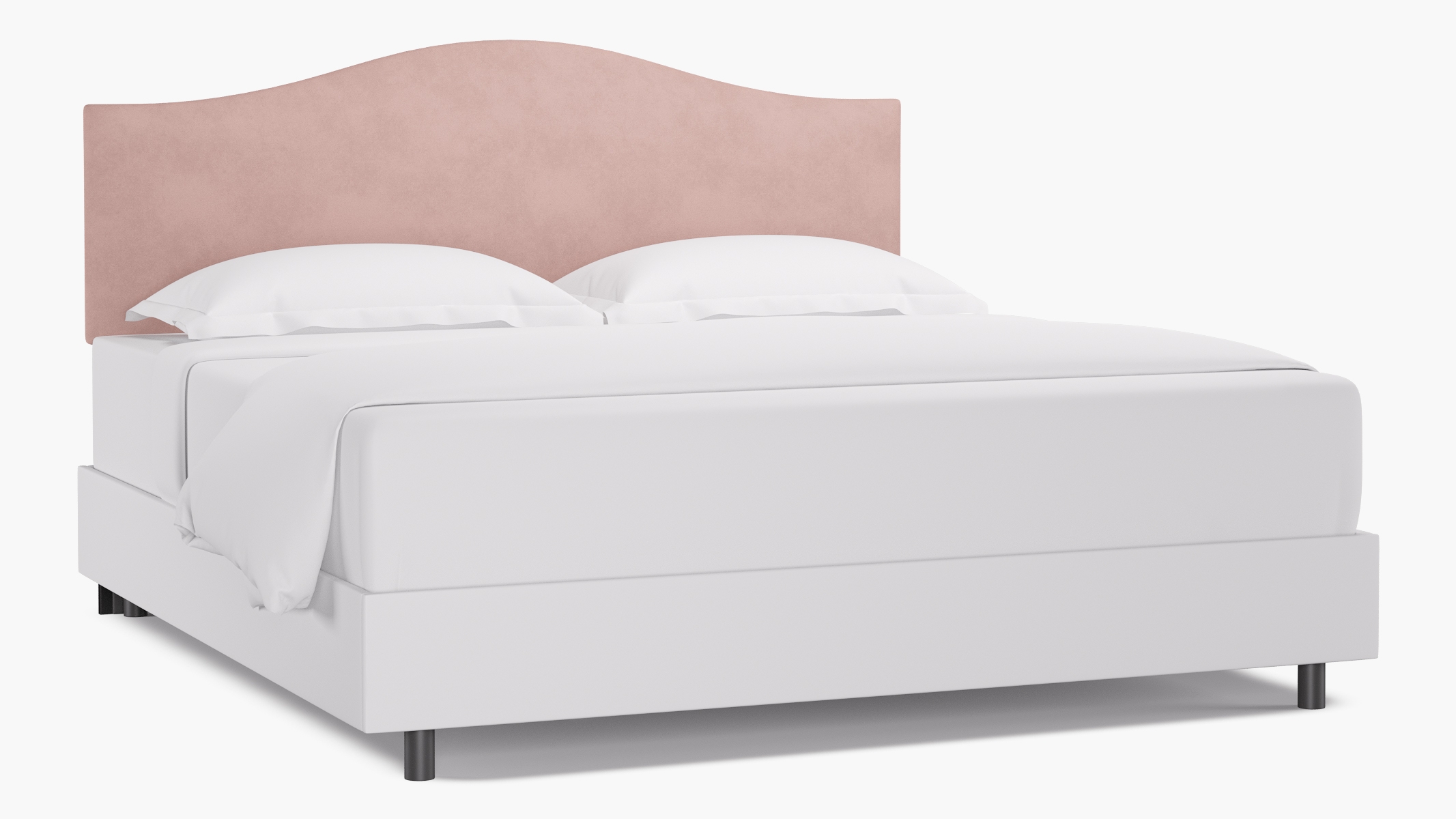 Camelback Headboard, Blush Classic Velvet, King - Image 0