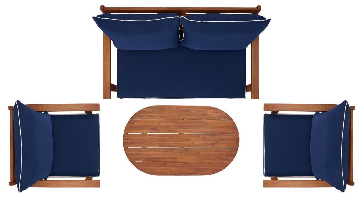 Deacon 4 Pc Living Set - Natural/Navy - Safavieh - Image 7