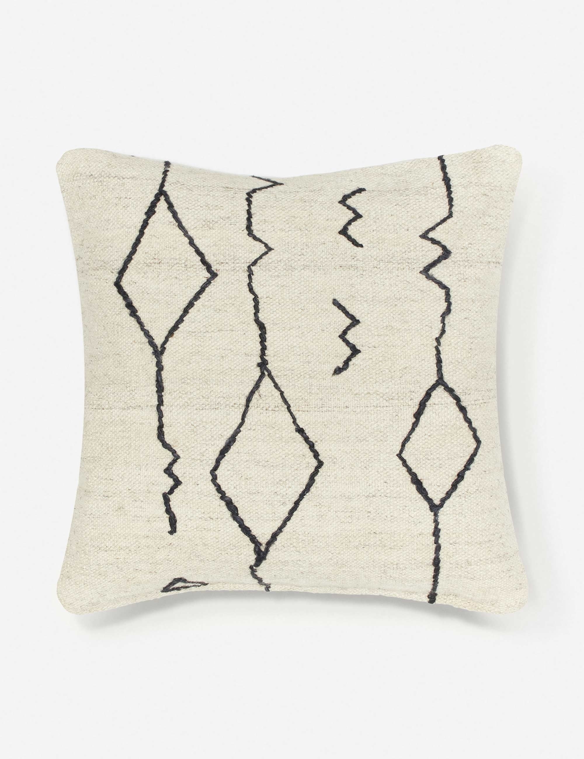 Moroccan Flatweave Pillow By Sarah Sherman Samuel - Black and Natural / 12" x 20" - Image 6