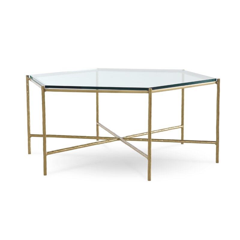 Joe Ruggiero Collection Athena Coffee Table Table Top Color: Nutmeg, Table Base Color: Glazed Hudson, Table Top Material: Maple - Image 0