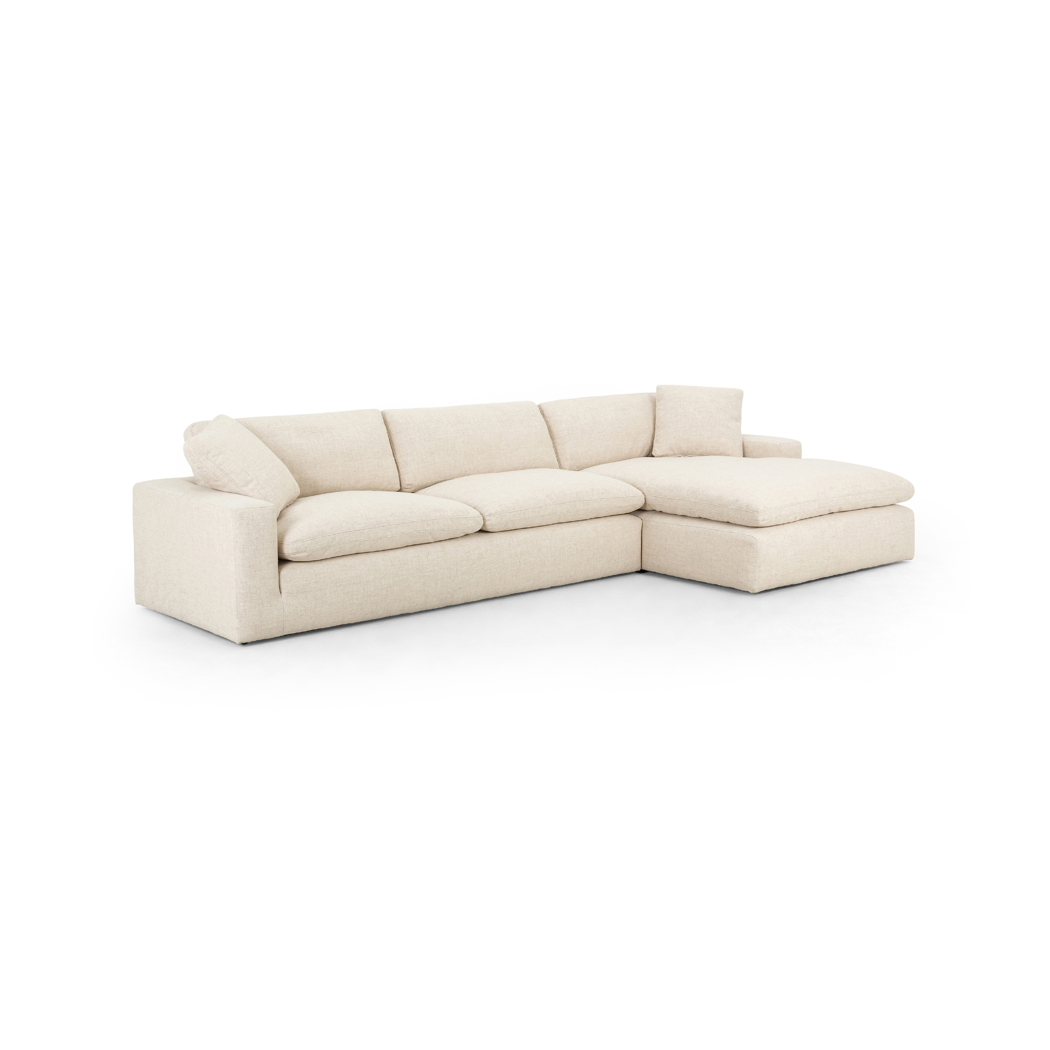 Plume 2pc Sectional-106-Raf Chaise-Cream - Image 0