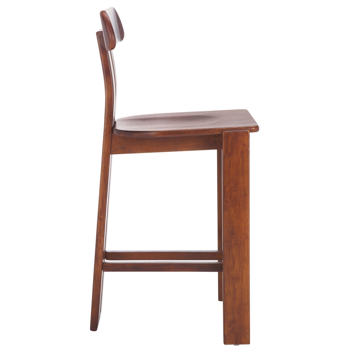 Cayde Wood Counter Stool - Walnut - Safavieh - Image 5