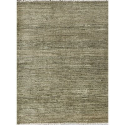 One-of-a-Kind Hand-Knotted Green 5' x 6'4" Wool Area Rug - Image 0