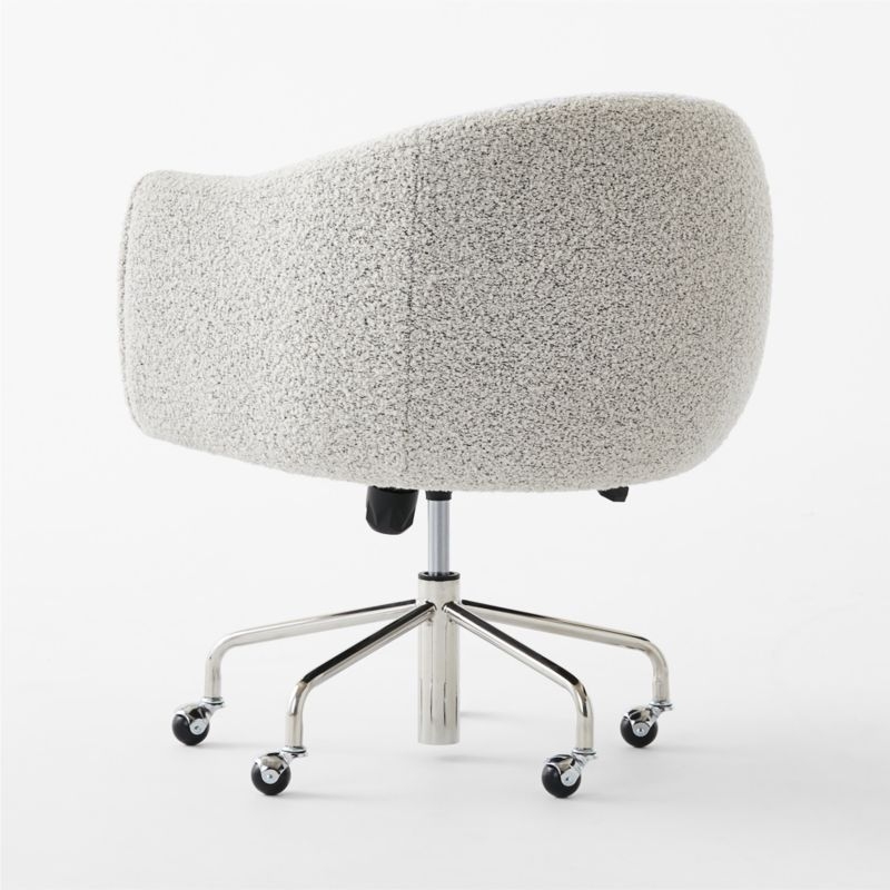 Ellessi Peppered Grey Boucle Swivel Office Chair - Image 4