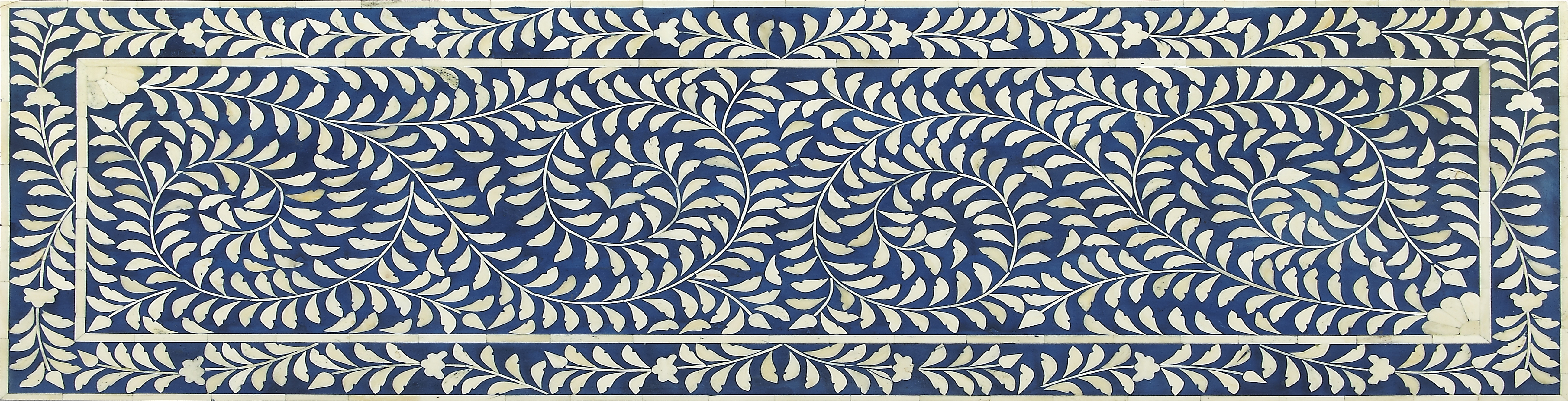 Vivienne Blue Bone Inlay Bench - Image 1