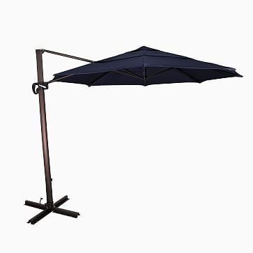 Outdoor Cantilever Umbrella, 11 Ft, Round, Bronze, Sunbrella Canvas, Antique Beige - Image 2
