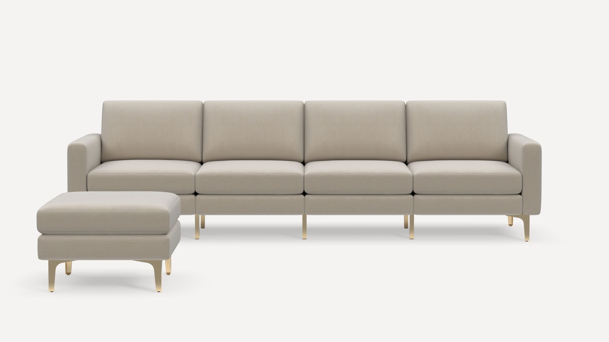 Nomad King Sofa with Ottoman - Georgia Clay - Performance Chenille / Brass - Metal / Block - Image 0