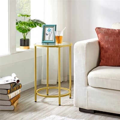  Round Accent Table With Glass Top  - Image 0