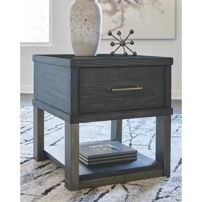 Doyline Sled End Table with Storage and Built-In Outlets - Image 0