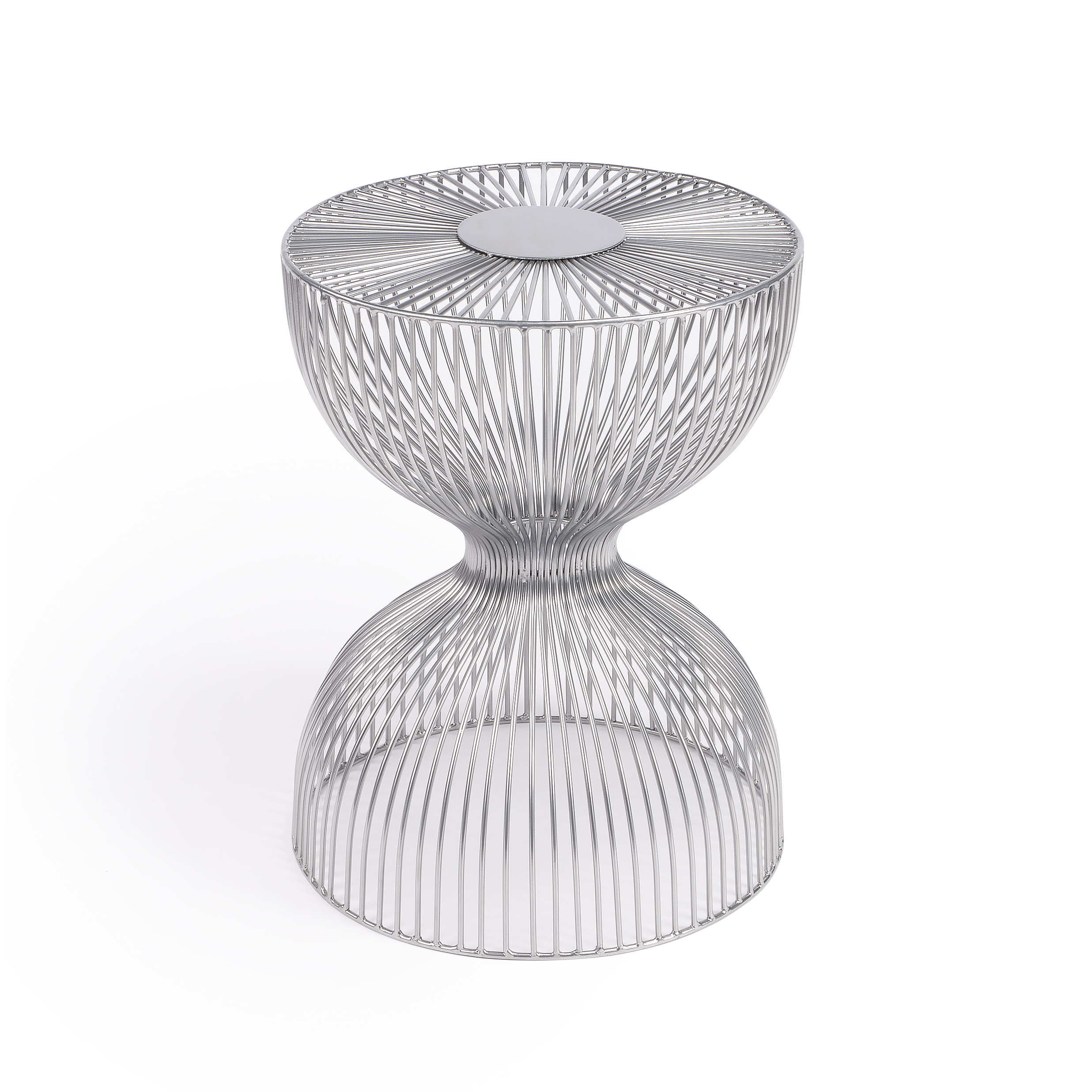 Nicholas Nickel Plated Finish Side Table - Image 0