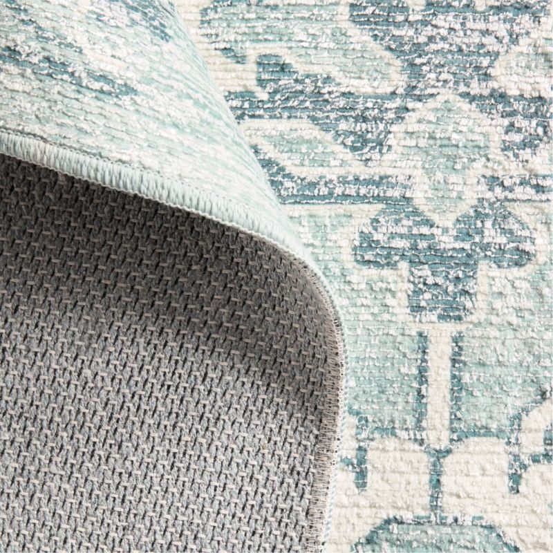 Ember Blue Floral Washable Area Rug 8'x10' - Image 2