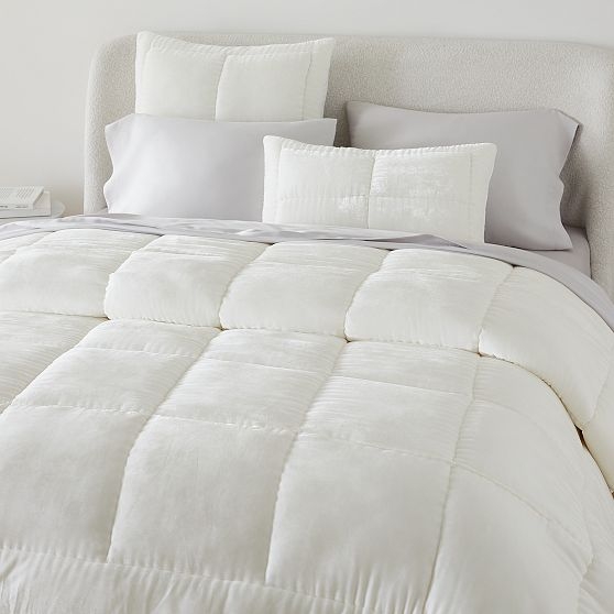 Lush Velvet Comforter, King Sham Set, White - Image 0