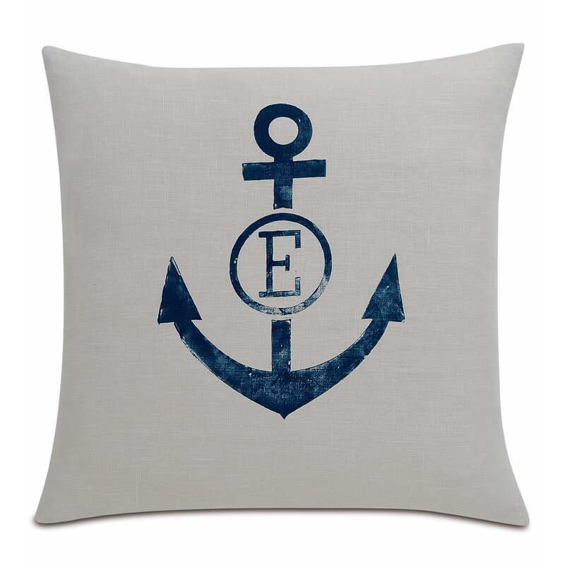 Eastern Accents Sail Away Anchors Linen Throw Pillow Cover & Insert - Image 0