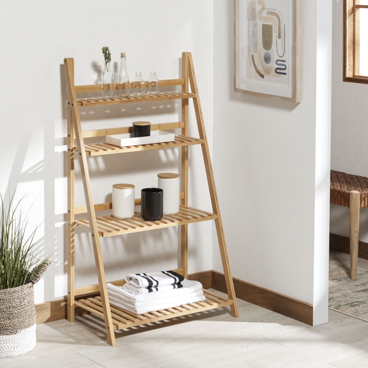 Faisal 4 Tier Ladder Shelf - Natural - Safavieh - Image 1