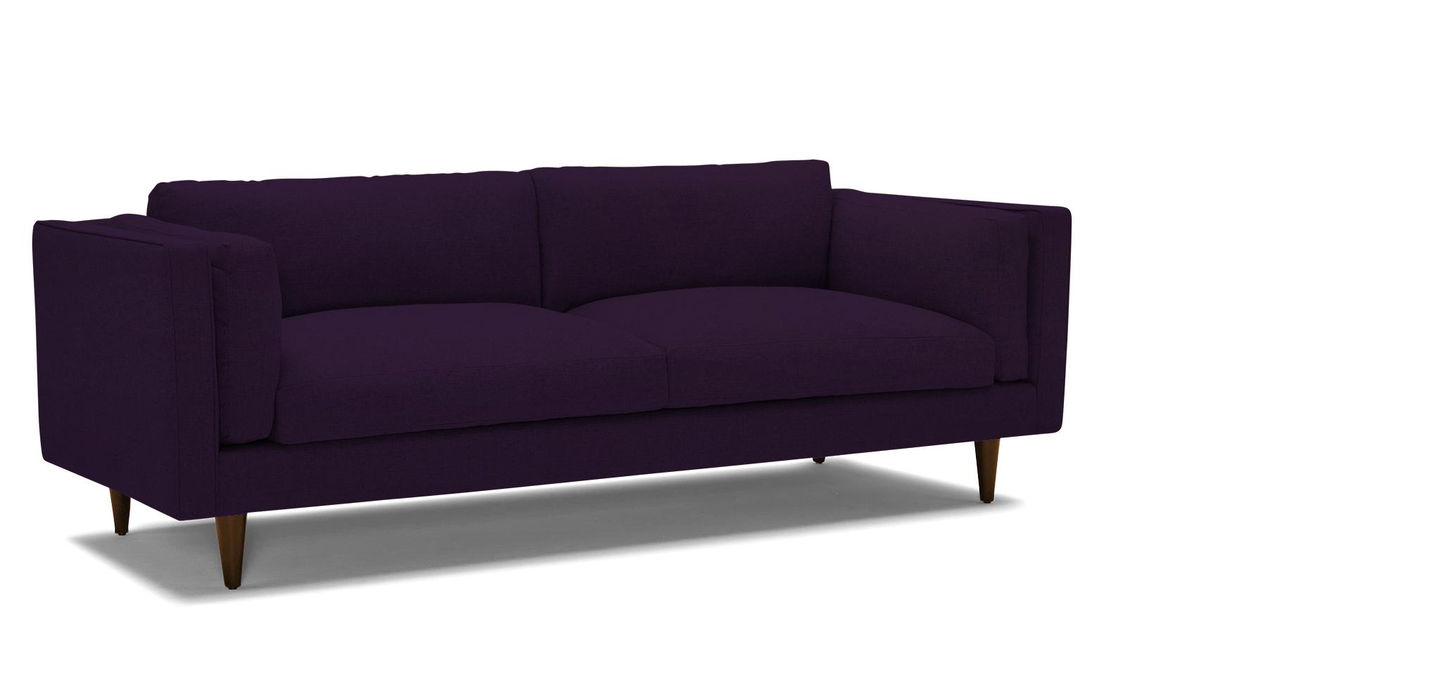 Purple Parker Mid Century Modern Sofa - Royale Amethyst - Mocha - Image 1