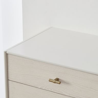 west elm x pbt Modernist 4-Drawer Dresser with Jewelry Storage, White/Wintered Wood - Image 1
