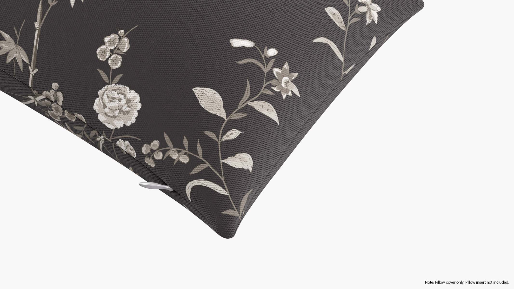 Throw Pillow Cover 14" x 30", Black Bamboo Garden, 14" x 30" - Image 1