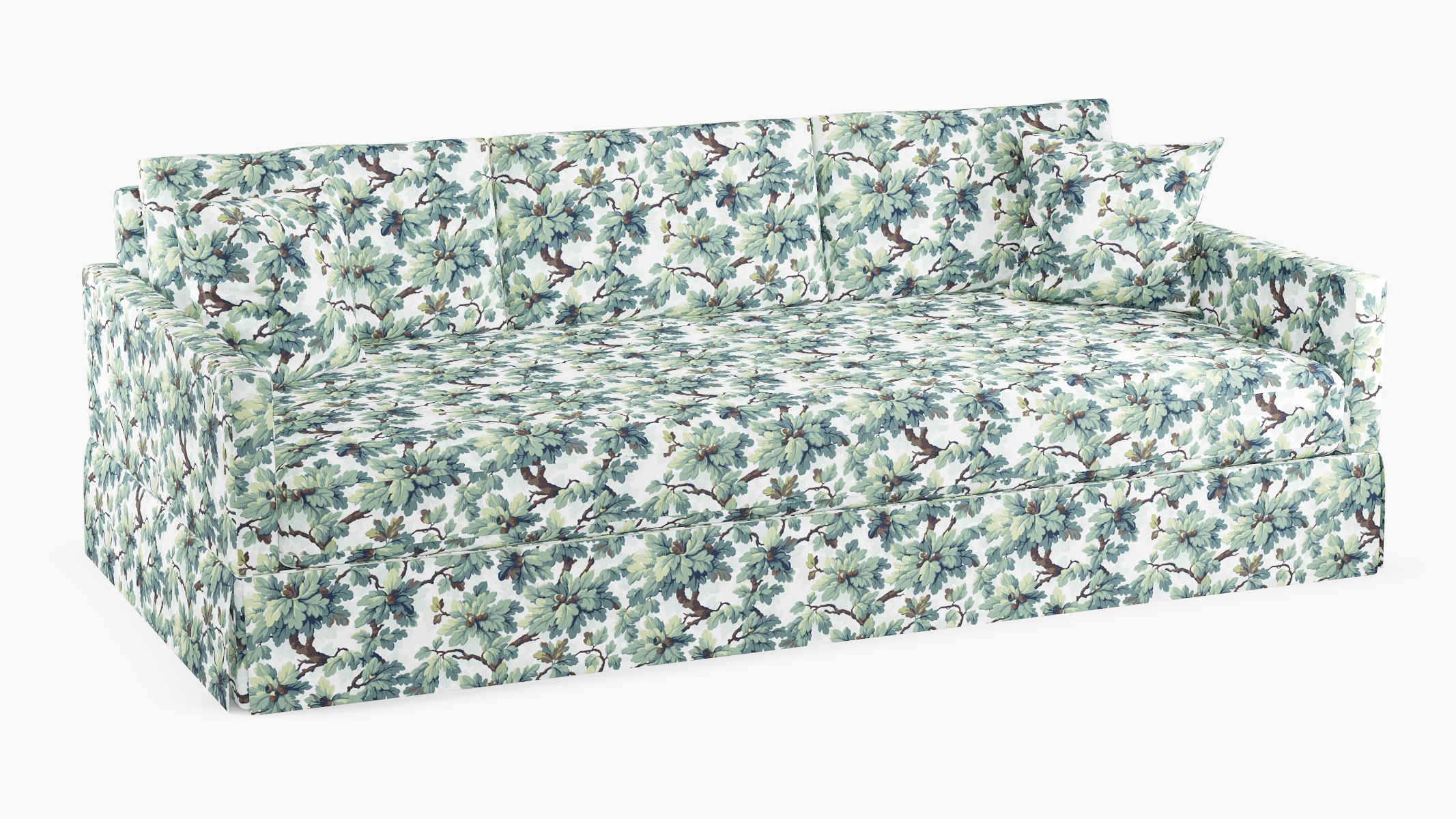 Skirted Track Arm Sofa, Sage Woodland, Extra Deep (43") - Image 1