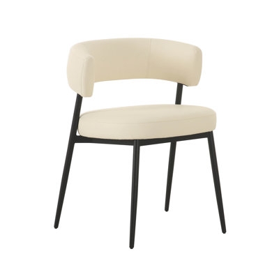 Meleny Cream Vegan Leather Dining Chair - Image 0