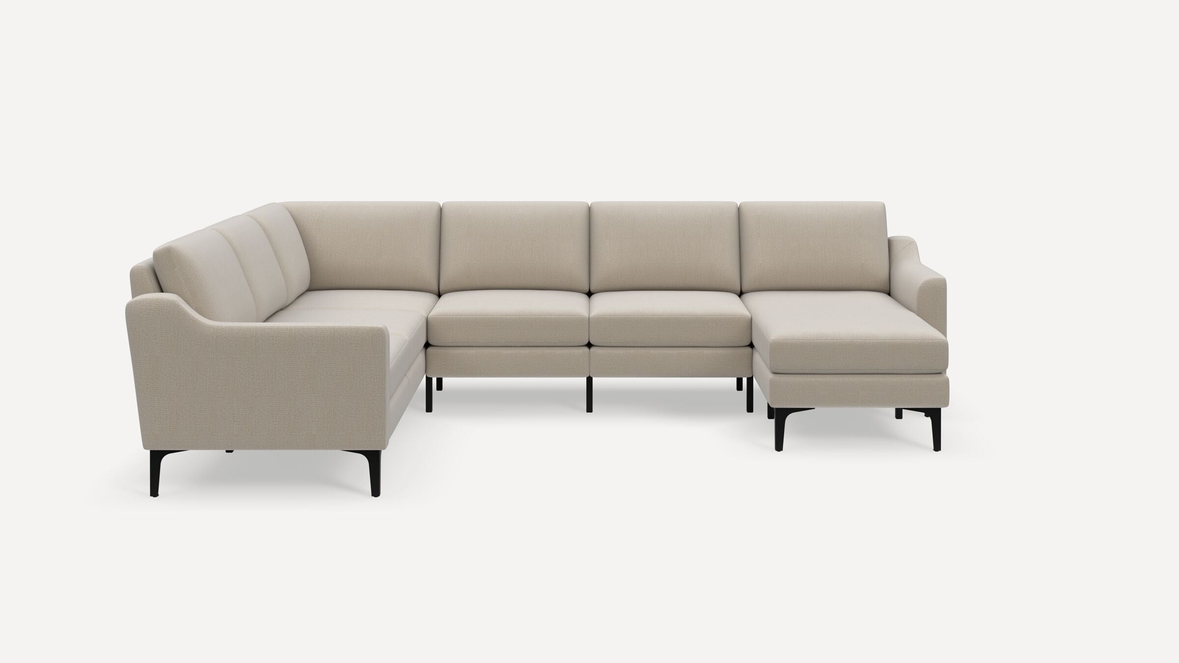 Nomad 6-Seat Corner Sectional with Chaise - Georgia Clay - Performance Chenille / Black - Metal / Slope - Image 0