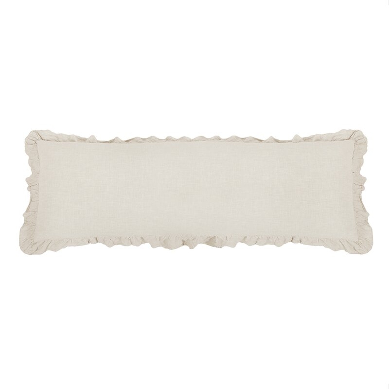 Pom Pom At Home Charlie Linen Feather Lumbar Pillow Color: Flax - Image 0