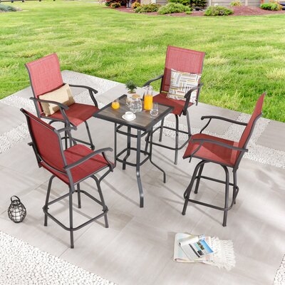 Frederikson Square 4 - Person 24.80" Long Bar Height Dining Set - Image 0