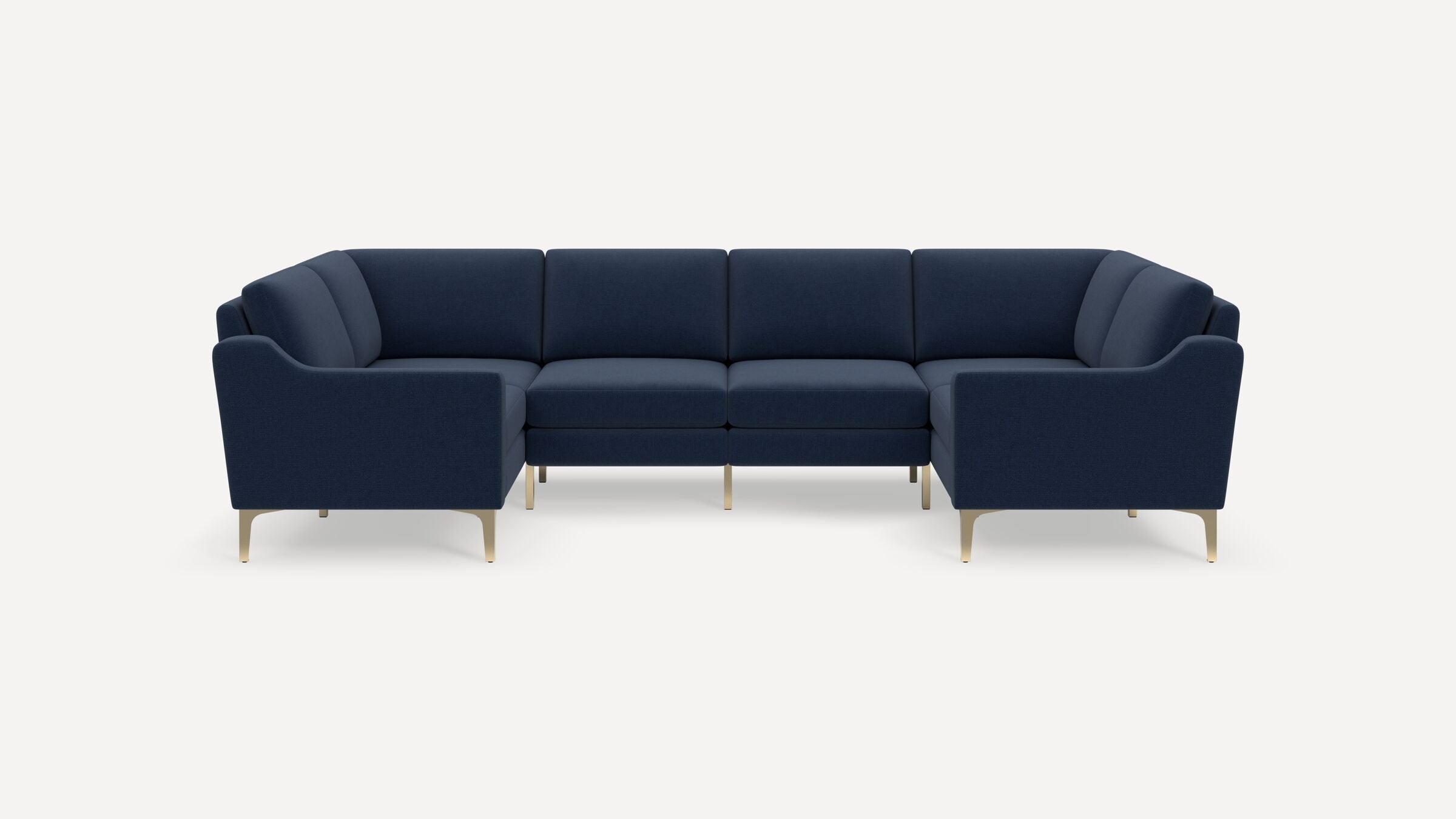 Nomad 6-Seat U Sectional - Navy Blue - Performance Flatweave / Brass - Metal / Slope - Image 0
