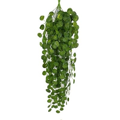 Artificial Fake Hanging Vine Plant Leaves Garland Home Garden Wall Decoration Green - Image 0