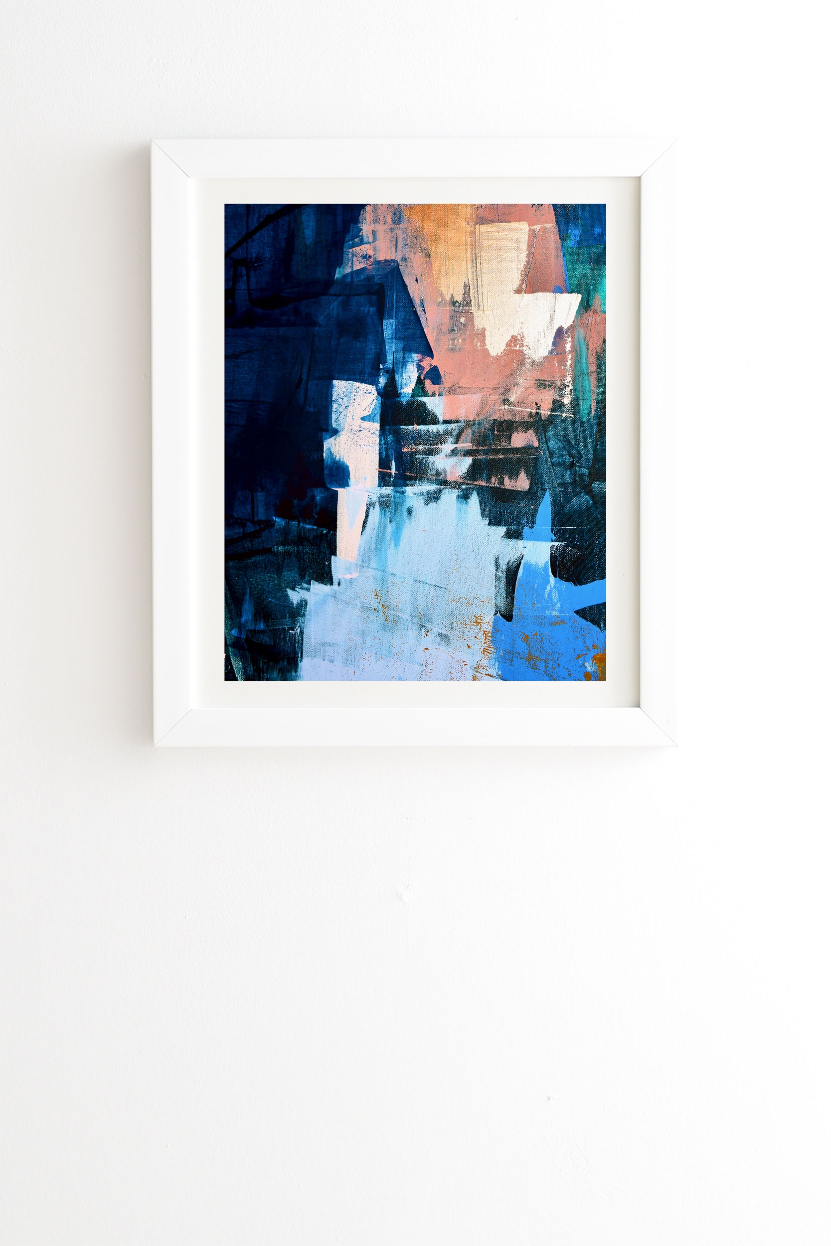 On The Dock A Pretty Abstract by Alyssa Hamilton Art - Framed Wall Art Basic White 20" x 20" - Image 0